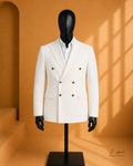 White and Tan Double-Breasted Suit