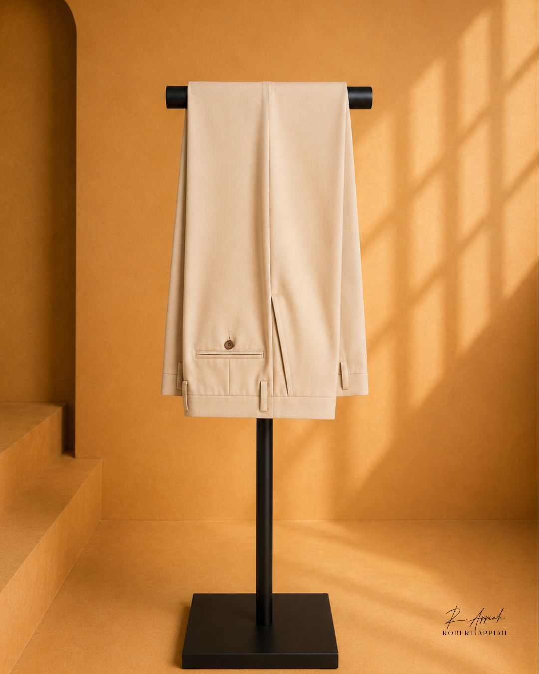 White and Tan Double-Breasted Suit